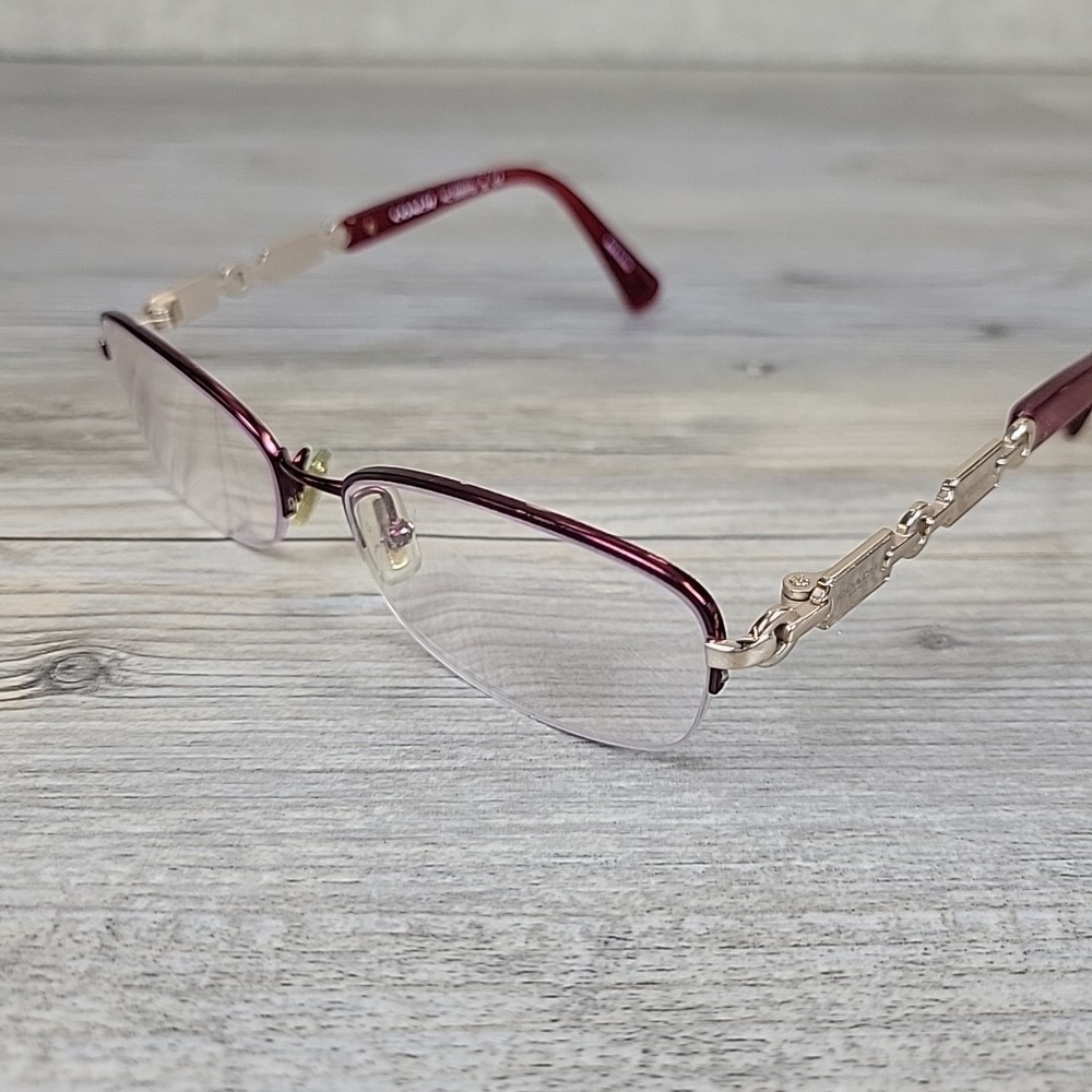 Coach HC 5069TD Titanium 9215 Burgundy Eyeglass Frames 53-16 140mm Half Rim Red